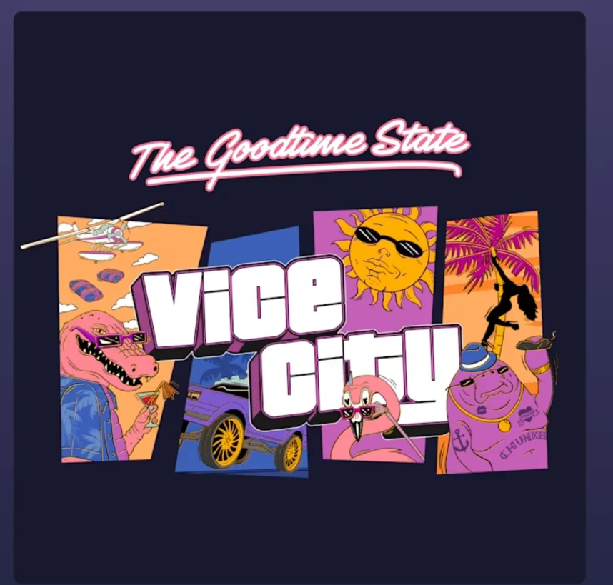The Goodtime State Vice City illustrated artwork